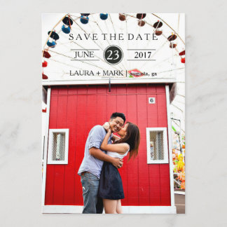 Modern Circle Photo Save the Date Card