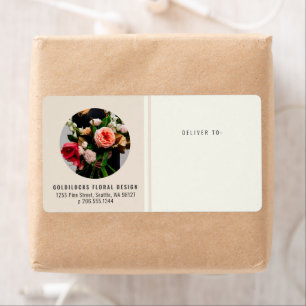 Modern Circle Photo Small Business Shipping Label