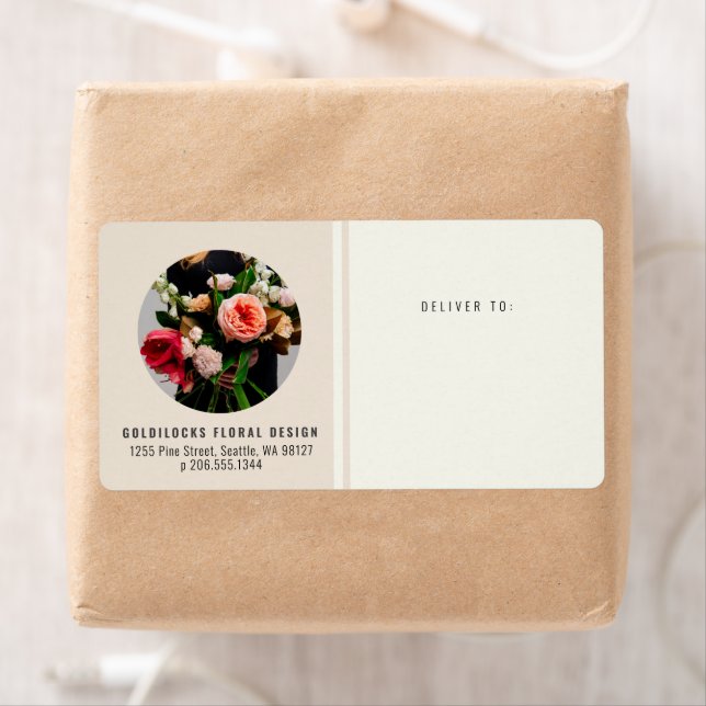 Modern Circle Photo Small Business Shipping Label (Insitu)