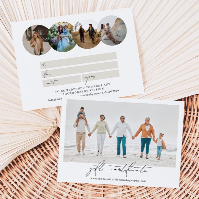 Modern Circle Photos Photography Gift Certificate (Creator Uploaded)