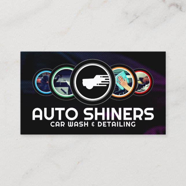 Modern circle round detail automotive  business card (Front)