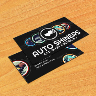 Modern circle round detail automotive business card