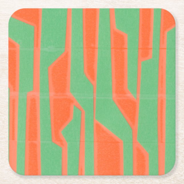 Modern Circuit I Square Paper Coaster (Front)