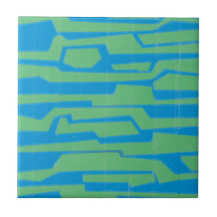 Modern Circuit V Ceramic Tile