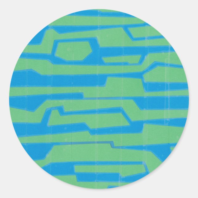 Modern Circuit V Classic Round Sticker (Front)