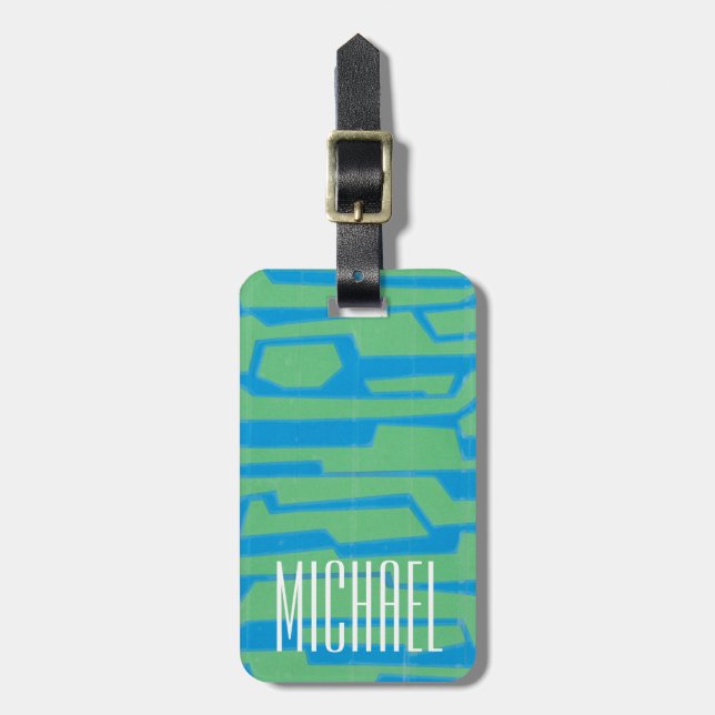 Modern Circuit V Luggage Tag (Front Vertical)