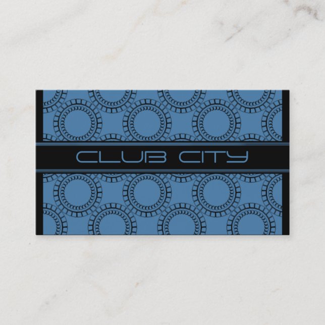 Modern Circular Caps Business Card, Blue Card (Front)