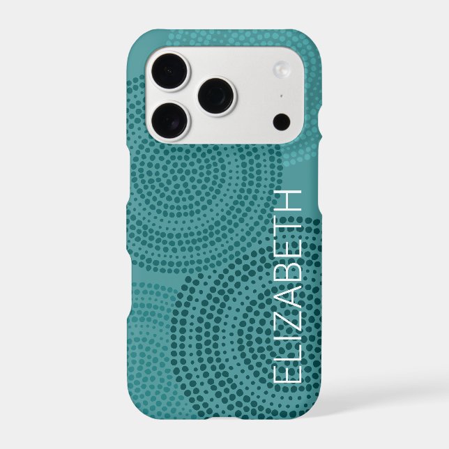 Modern Circular Dot Geometric Pattern Large Name (Back)