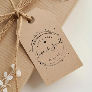 Modern Circular Love is Sweet Wedding Favour Self-inking Stamp