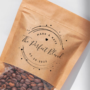 Modern Circular The Perfect Blend Wedding Favour Rubber Stamp