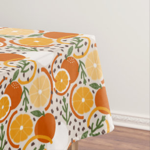 Modern Citrus Fruit Confetti Summer Retro Kitchen Tablecloth