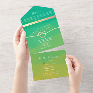 Modern Citrus Green Photo All In One Invitation