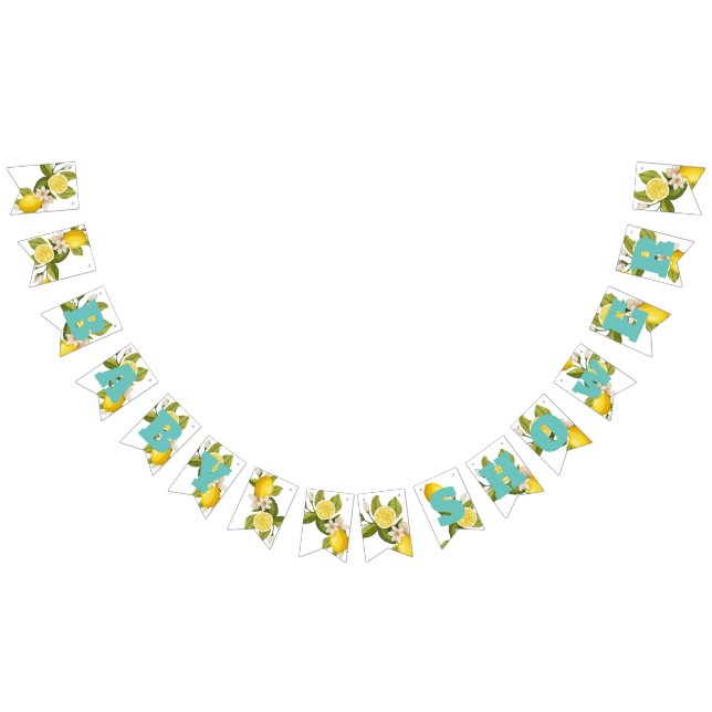  Modern citrus lemon Baby shower  Bunting (All)