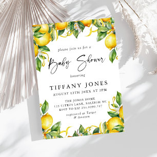 Modern Citrus Lemon Baby Shower Invitation
