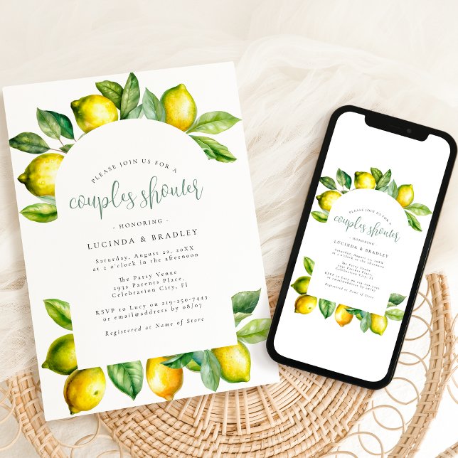 Modern Citrus Lemon Baby Shower Invitation (Creator Uploaded)