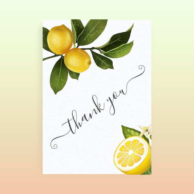 Modern Citrus Lemon Bridal Shower Thank You Card (Creator Uploaded)