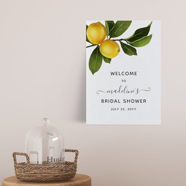 Modern Citrus Lemon Garden Bridal Shower Welcome Poster (Creator Uploaded)