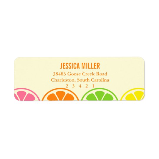 Modern Citrus Slices Return Address Label