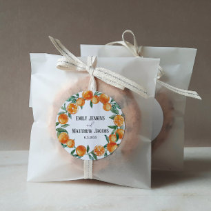 Modern Citrus-Themed Wedding Favour Stickers
