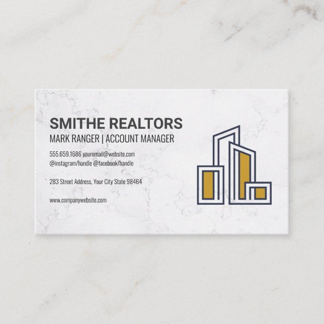 Modern City Building Logo Appointment Card (Front)