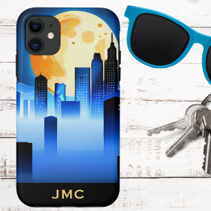 Modern City Skyline with Full Moon Signature Case-Mate iPhone Case
