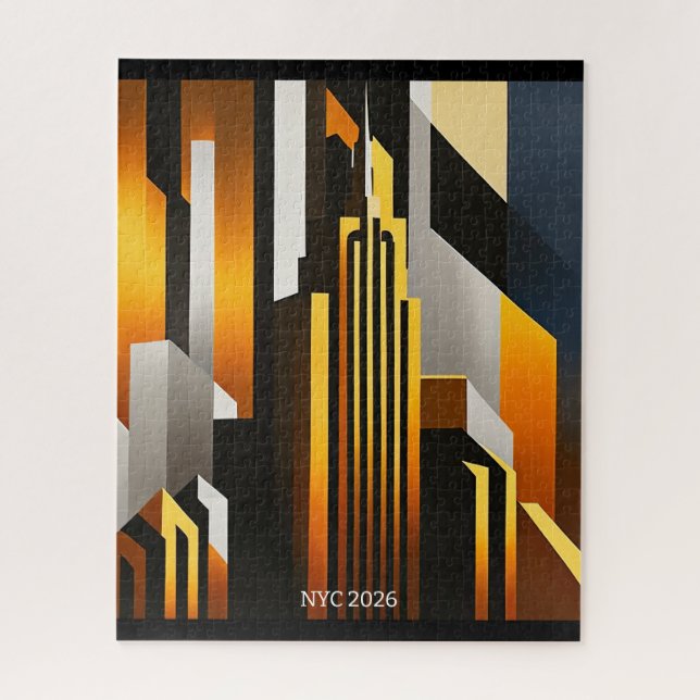 MODERN CITYSCAPE METROPOLIS ART DESIGN JIGSAW PUZZLE (Vertical)