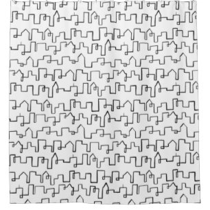 Modern Cityscape painted design Shower Curtain