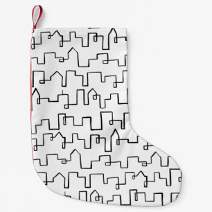 Modern Cityscape painted design  Small Christmas Stocking