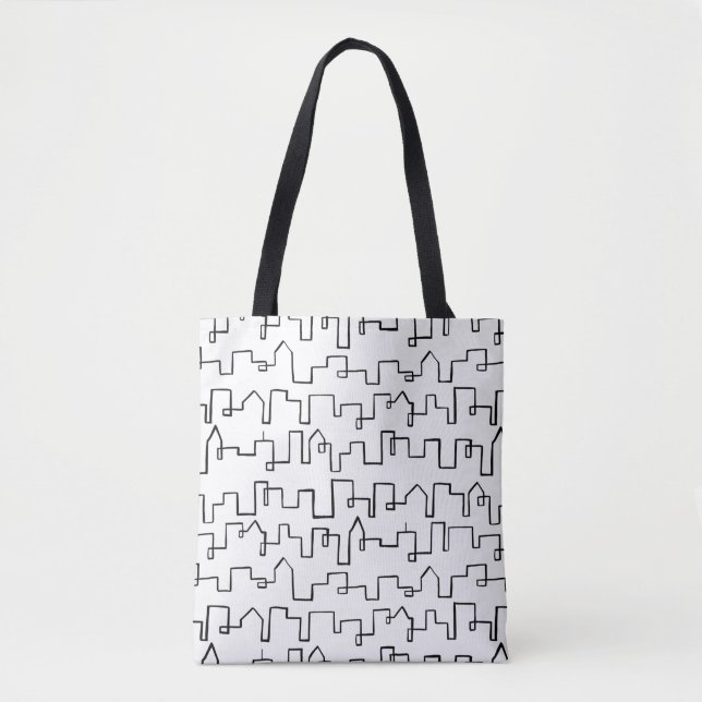 Modern Cityscape painted design Tote Bag (Front)