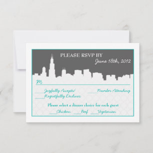 Modern Cityscape RSVP Reception cards