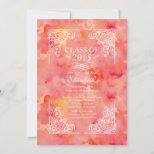 Modern Class of 2015 Graduation Party Invitation (Front)