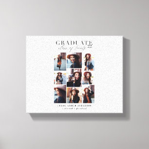Modern class of 2019 photo graduation announcement canvas print