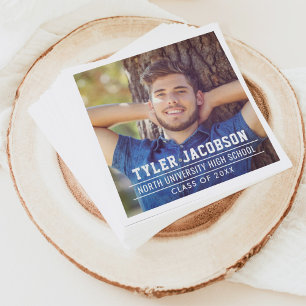 Modern Class of 2024 Custom Graduation Photo Napkin