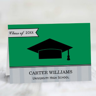 Modern Class of 2024 Green Custom Graduation Thank You Card