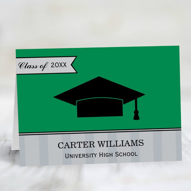 Modern Class of 2024 Green Custom Graduation Thank You Card (Creator Uploaded)