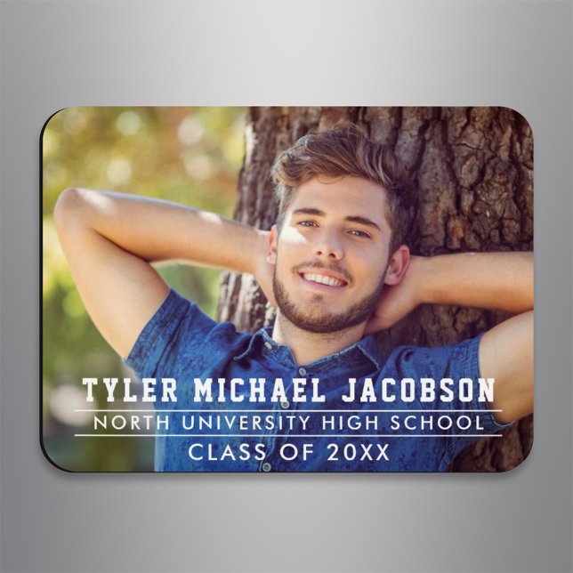 Modern Class of 2025 Custom Graduation Photo Magnet (Creator Uploaded)