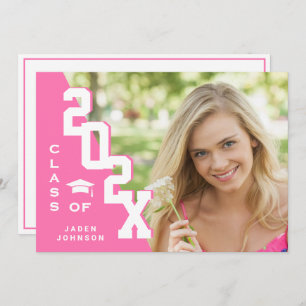 Modern Class of 2025 Grad PHOTO Graduation Party Invitation