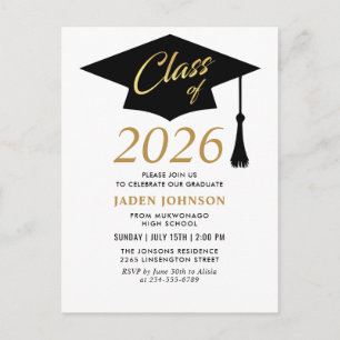 Modern Class of 2025 Graduation Party Invitation Postcard