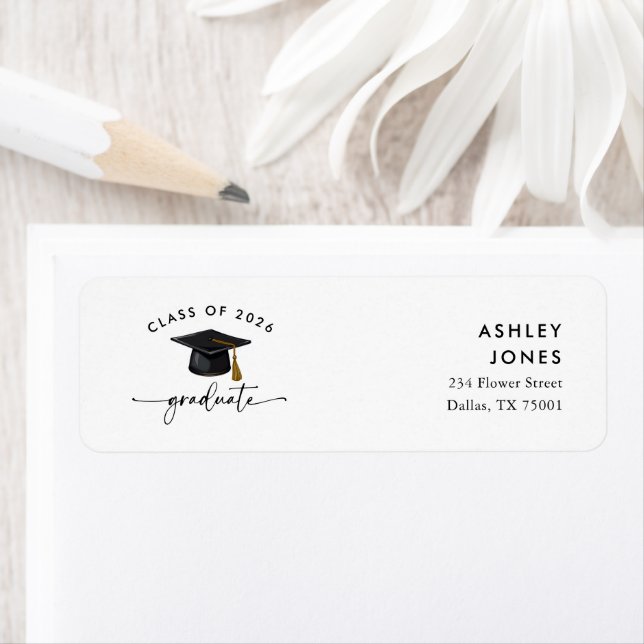 Modern Class of 2025 Graduation Return Address Label (Insitu)