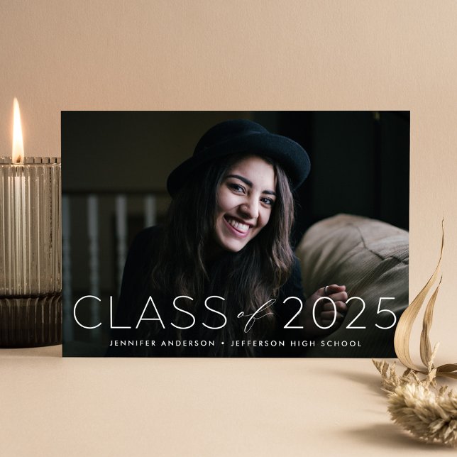 Modern Class of 2025 Overlay Photo Graduation Announcement (Creator Uploaded)