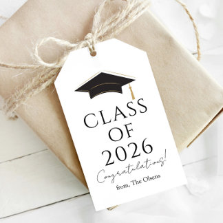 Modern Class of 2026 Gift Tag