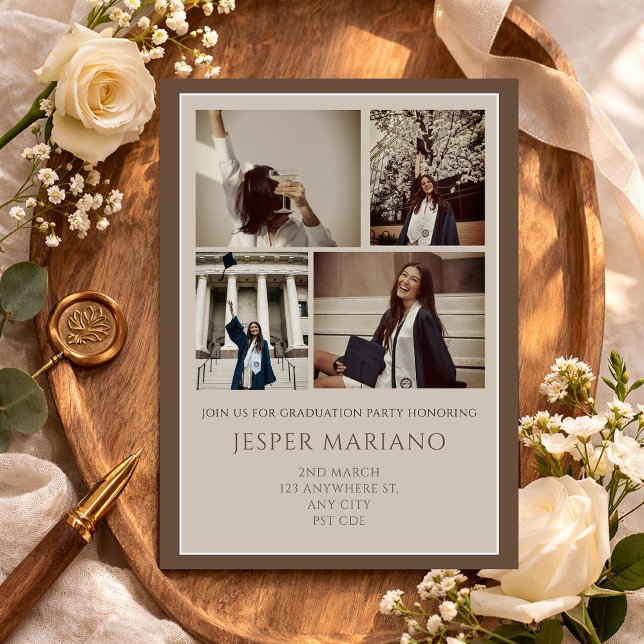 Modern Class of 2026 Photo Minimal Graduation  Invitation (Creator Uploaded)