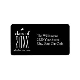 Modern Class of 20XX Graduation Cap Custom Colour Label