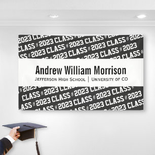 Modern Class of 20XX Graduation Custom Colour Banner