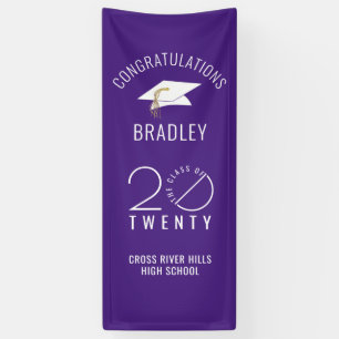 Modern CLASS OF 20XX Purple Graduation Door Banner