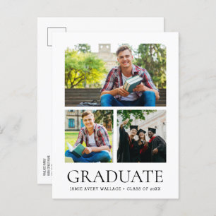 Modern Class of Handwritten High School Grad Photo Invitation Postcard