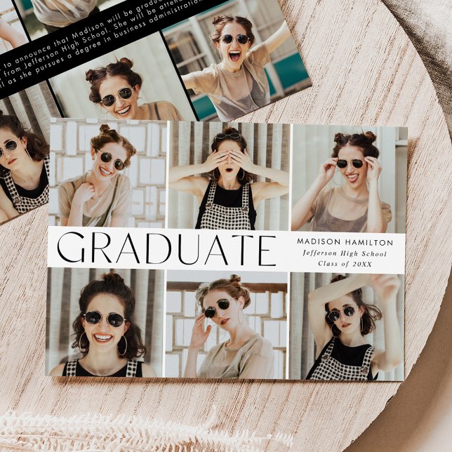 Modern Classic 12 Photo Graduation Announcement (Creator Uploaded)