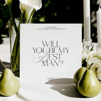 Modern Classic Best Man Proposal Card