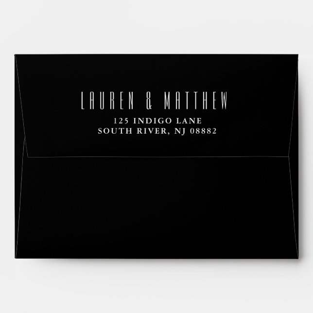 Modern Classic | Black and White Wedding Envelopes (Back (Top Flap))