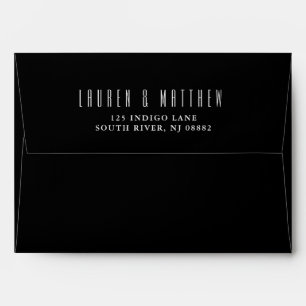 Modern Classic   Black and White Wedding Envelopes